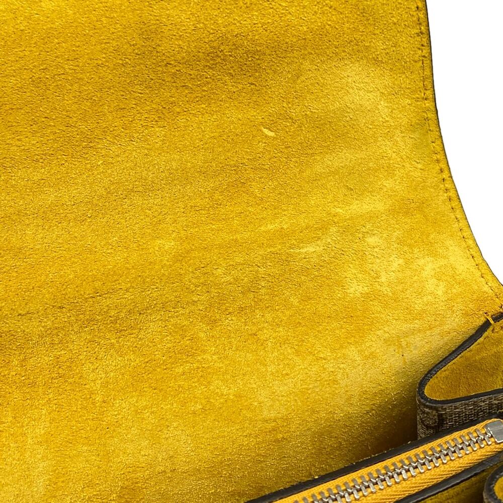 Gucci Dionysus,GG Plus GG Supreme Shoulder Bag 400249 Dark Brown Beige Yellow - Picture 14 of 15